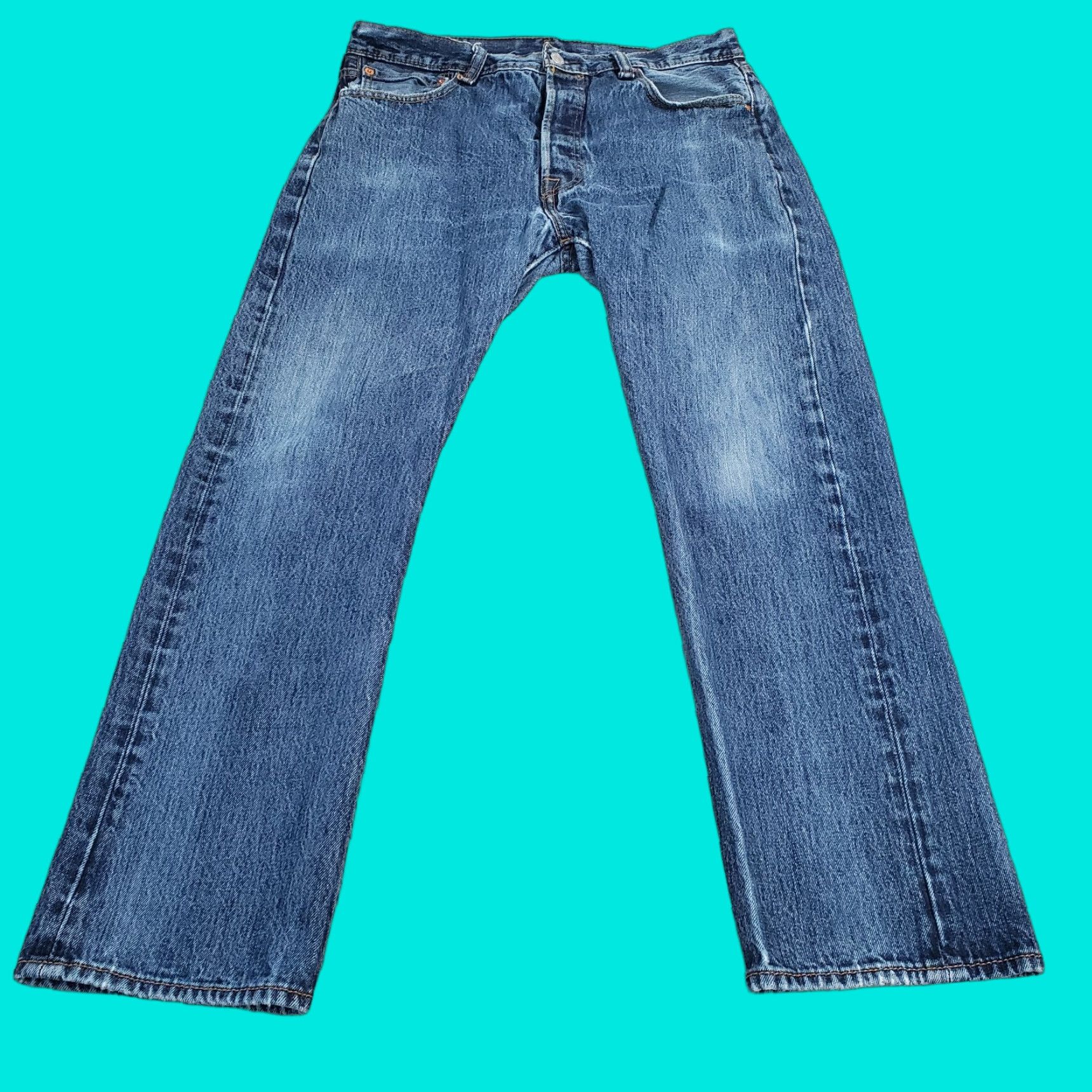 Levi's VINTAGE Levis 501 Jeans Men 32x29 Blue Straight Leg Button Fly Medium Wash Denim Casual Regular Fit Mens Size US 32 / EU 48 - 1 Thumbnail