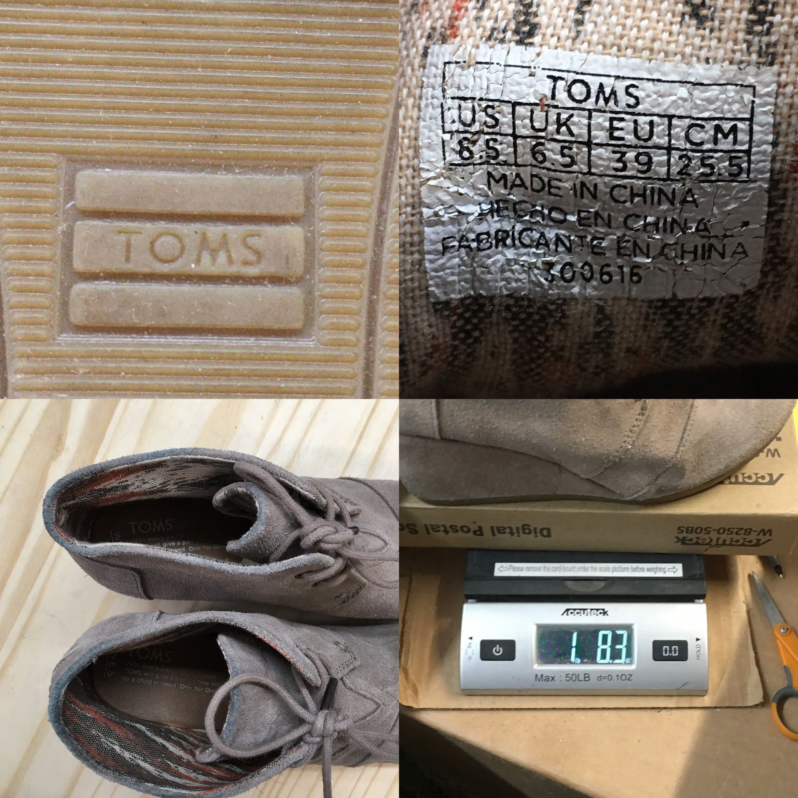 Toms TOMS Desert Wedge Ankle Bootie Womens 8.5 Brown Suede Lace Up Size US 9 / IT 39 - 10 Thumbnail