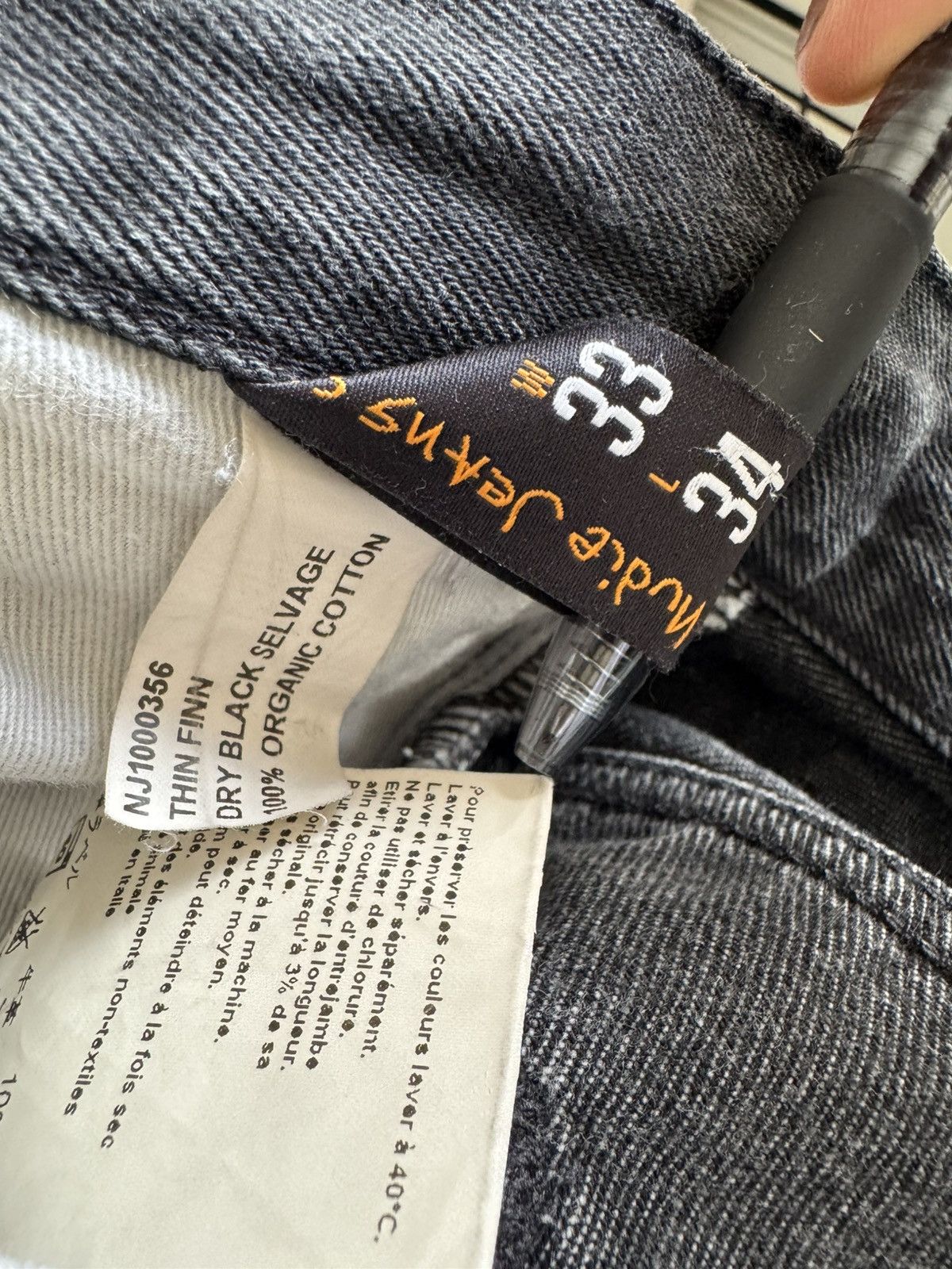 Nudie Jeans NUDIE JEANS DRY BLK SELVAGE THIN FINN DENIM JEANS BEAUTIFUL Size US 33 - 9 Thumbnail