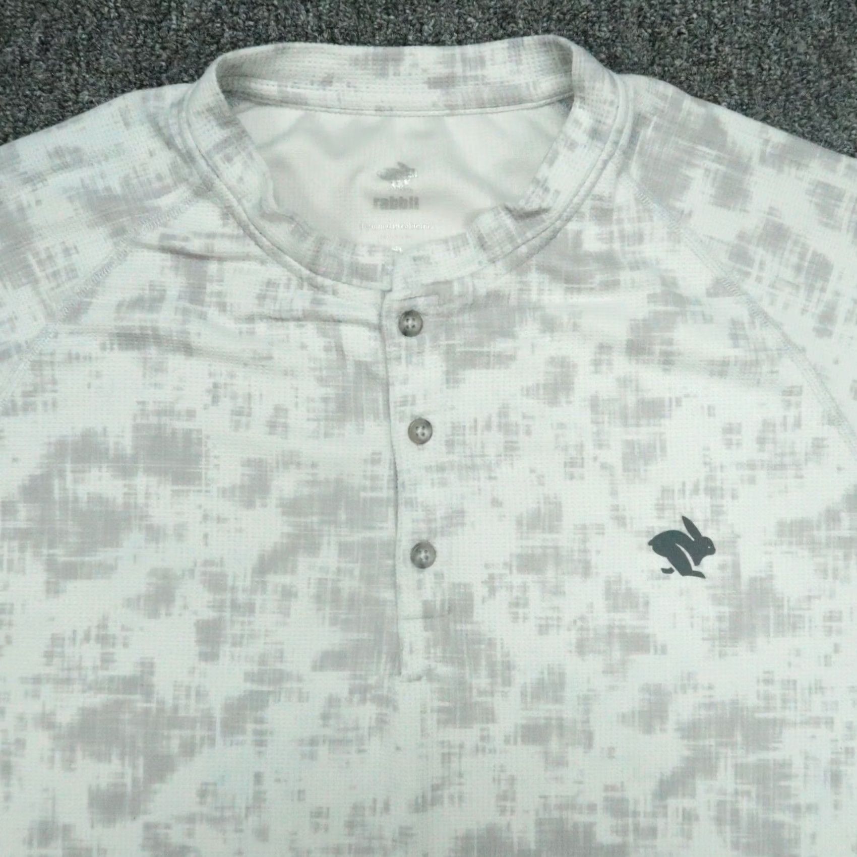 Vintage Rabbit Running Pullover Mens XL Gray Camo Performance Henley Long Sleeve Size US XL / EU 56 / 4 - 2 Thumbnail