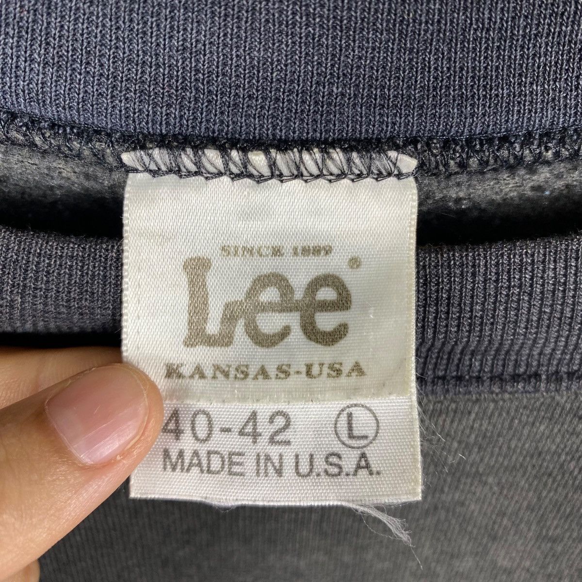 Lee × Vintage Vintage 80's LEE Union-Alls Graphic Crewneck Sweatshirt Size US L / EU 52-54 / 3 - 5 Thumbnail