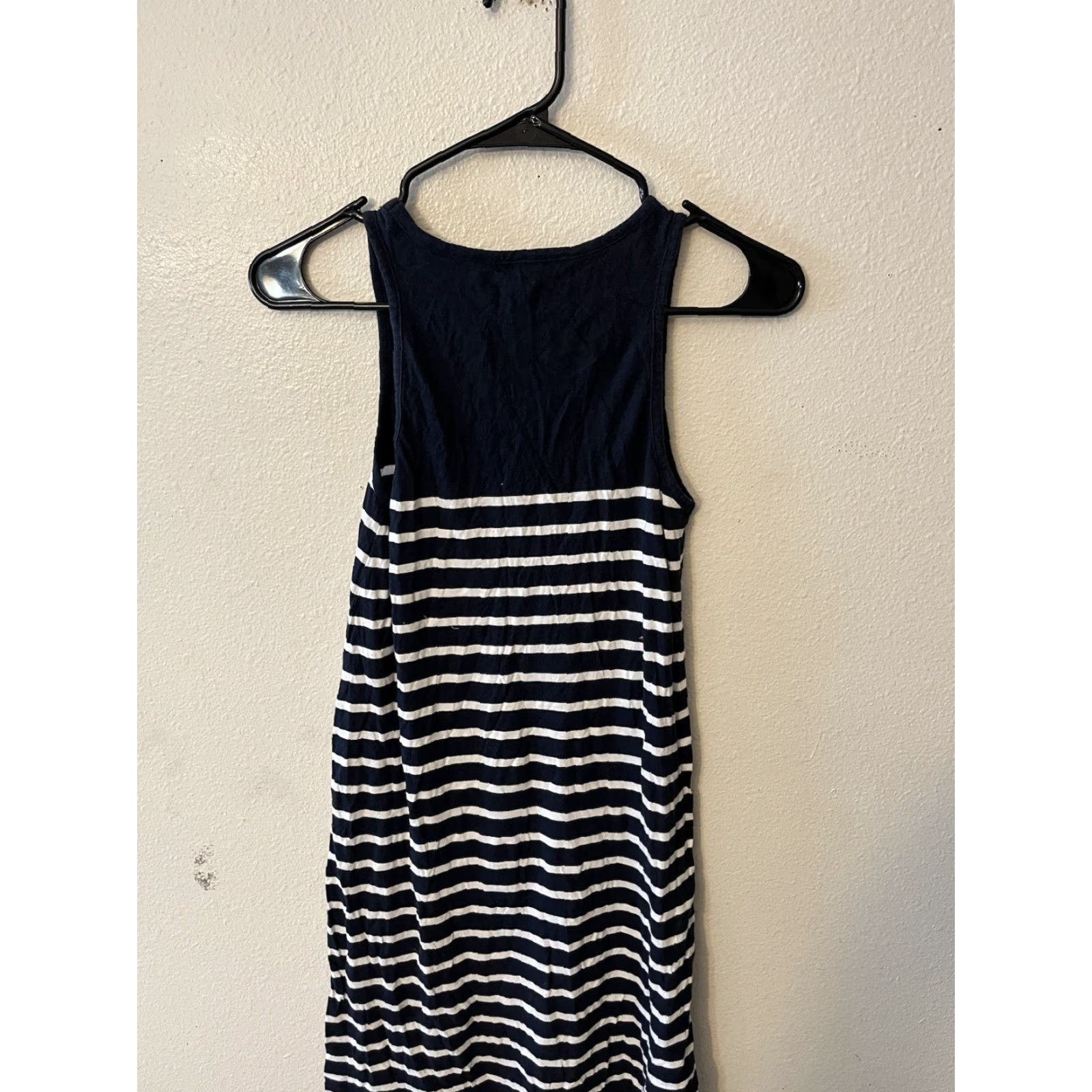 Gap VINTAGE Gap Women's Tank Dress XS Navy White Striped Cotton Sleeveless Casual Formal Summer Size XS / US 0-2 / IT 36-38 - 2 Thumbnail