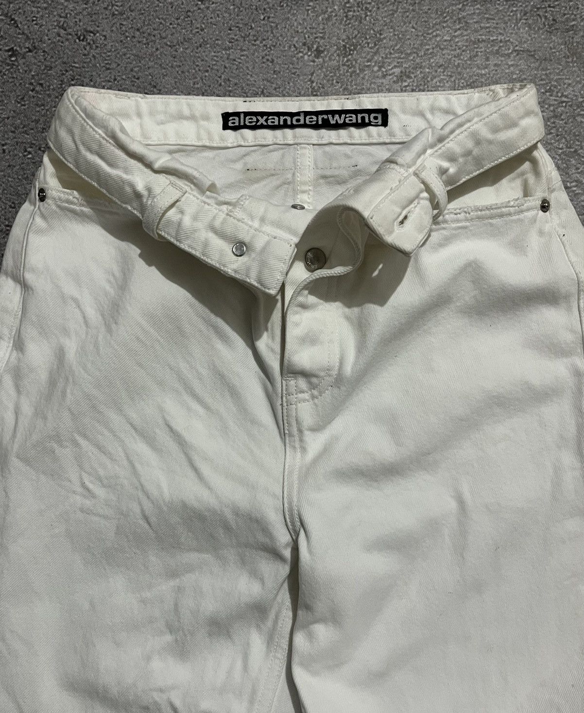 Alexander Wang Vintage Alexander Wang White Bite Flip Fold Over Embroidered Size US 27 - 3 Thumbnail
