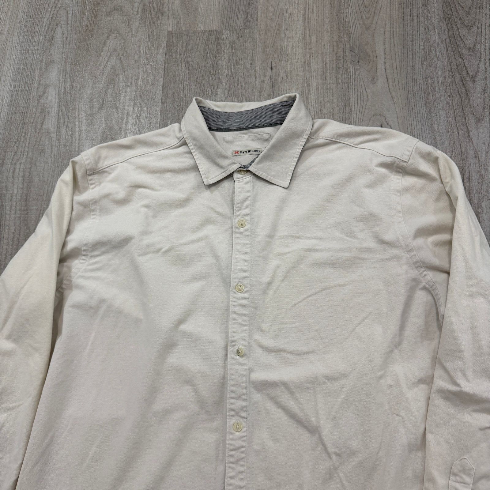 Vintage 32 Bar Blues Button Up Shirt Men's 2XL XXL Off White Solid Size US XXL / EU 58 / 5 - 2 Thumbnail