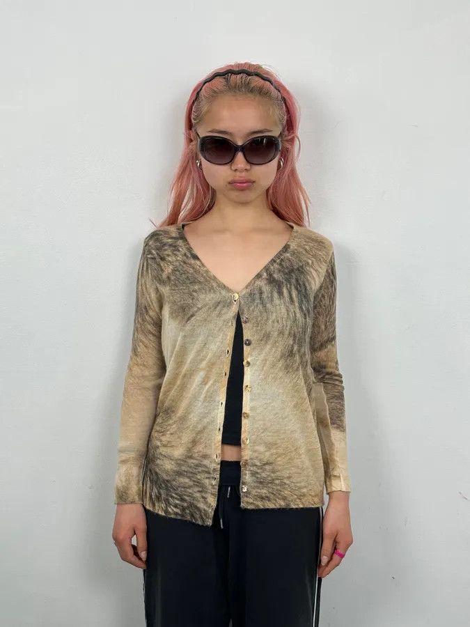 Roberto Cavalli FW1999 Roberto Cavalli Beige Cashmere Fur Effect Cardigan Size S / US 4 / IT 40 - 2 Thumbnail