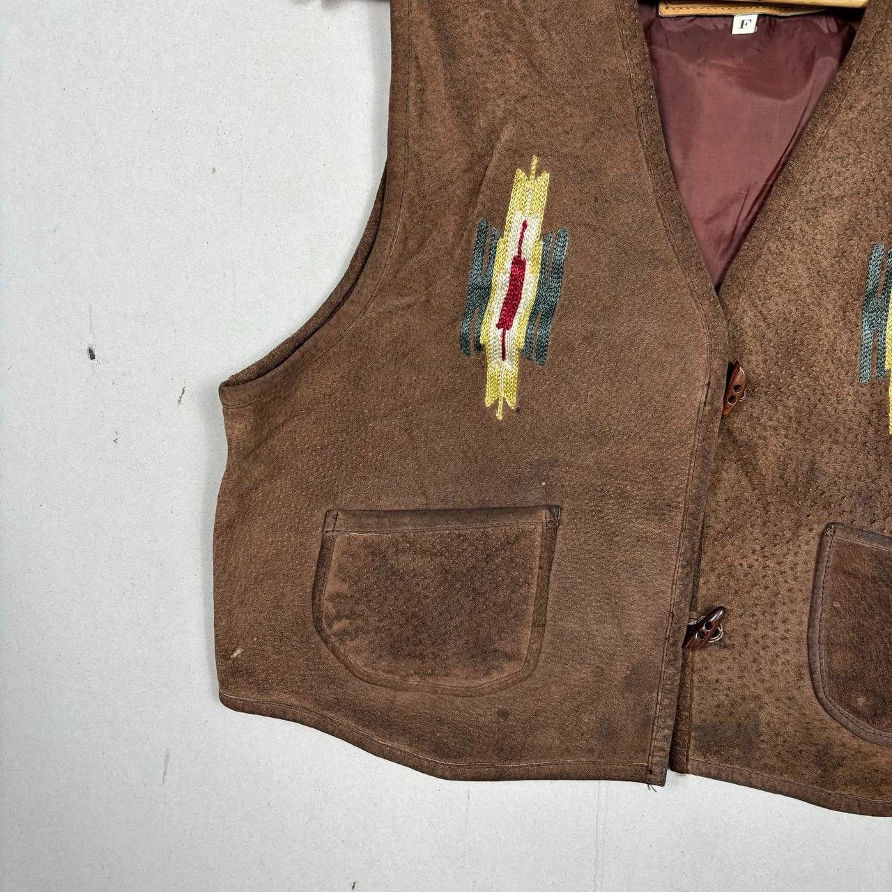 Chevignon Vintage Chevignon Leather Vest Southwestern Embroidered F Size US M / EU 48-50 / 2 - 5 Thumbnail