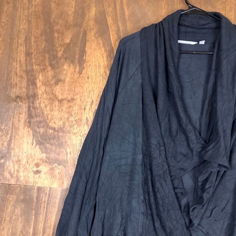 Athleta Athleta Womens Sweater Black Studio Wrap Open Front Waterfall Cardigan Stretch M Ladies Cardigan Casual Workwear Size M / US 6-8 / IT 42-44 - 4 Thumbnail