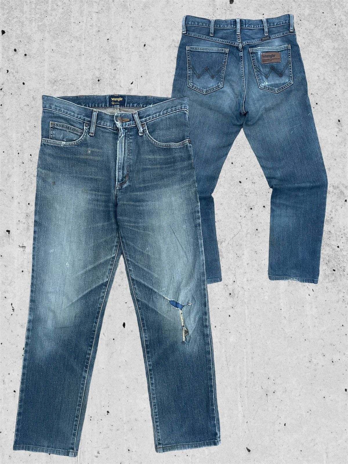 Wrangler 🔥 Wrangler Under License Distressed Denim W32🔥 Size US 32 / EU 48 - 1 Thumbnail