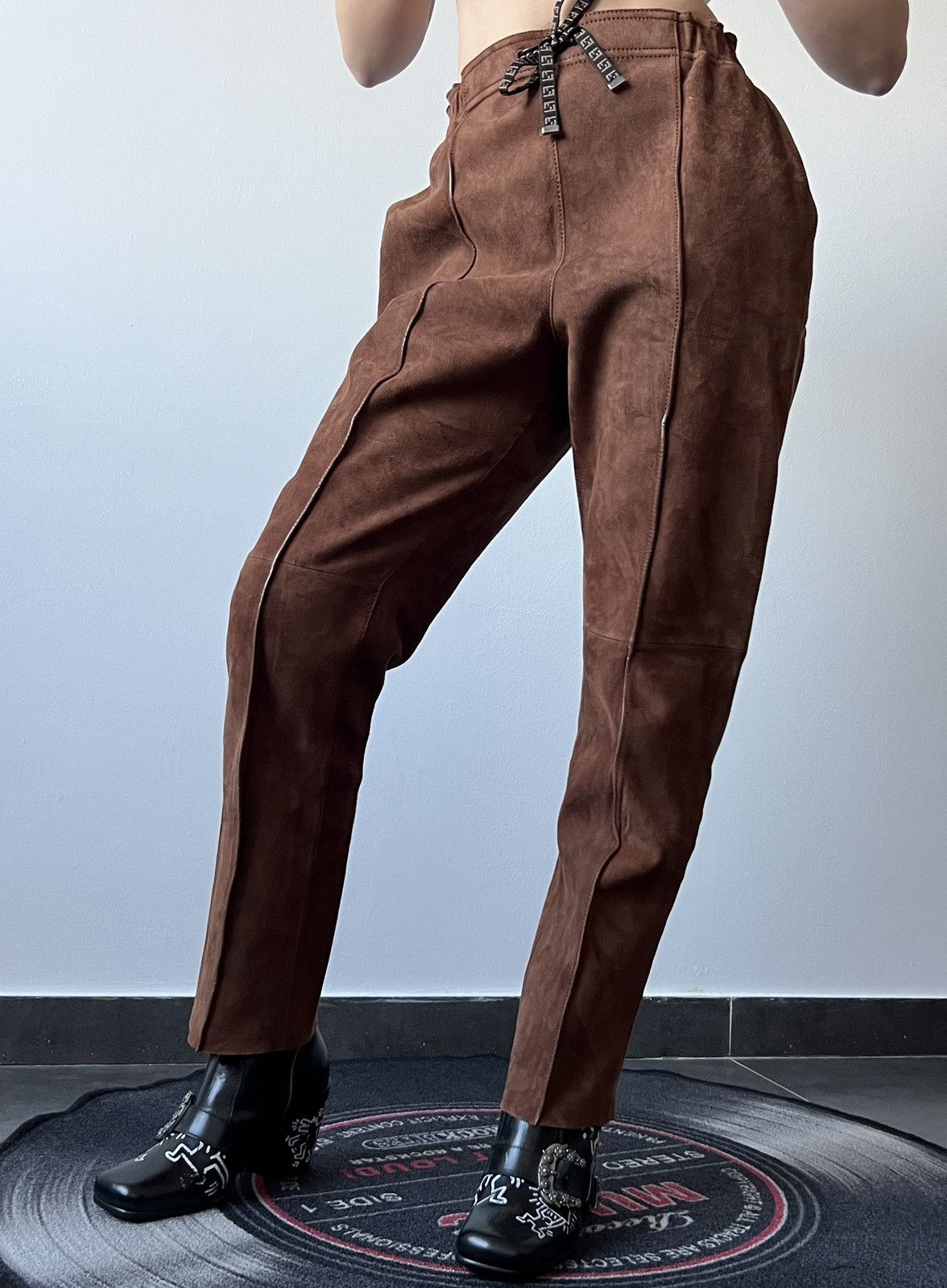 Designer × Fendi RRP 3800$ Fendi Run Away Goat leather Pants Trousers Size 27" / US 4 / IT 40 - 2 Thumbnail