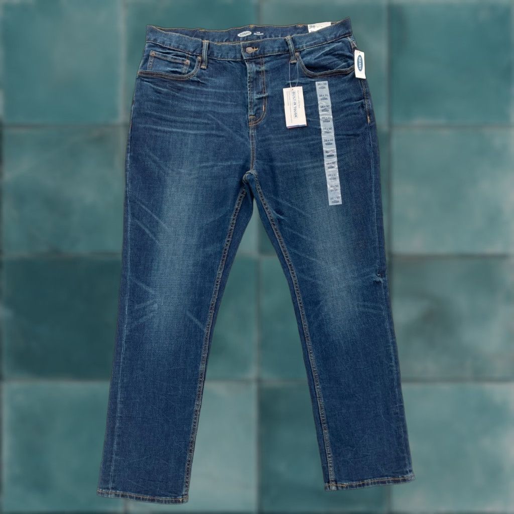 Old Navy Old Navy Jeans Mens 38x30 Slim Straight Leg Blue Stretch Denim Built In Tough Jeans Shirt? Size US 38 / EU 54 - 1 Thumbnail