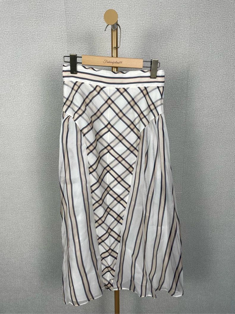 Fendi Fendi Striped Silk Midi Skirt - dmc Size US 31 - 1 Thumbnail