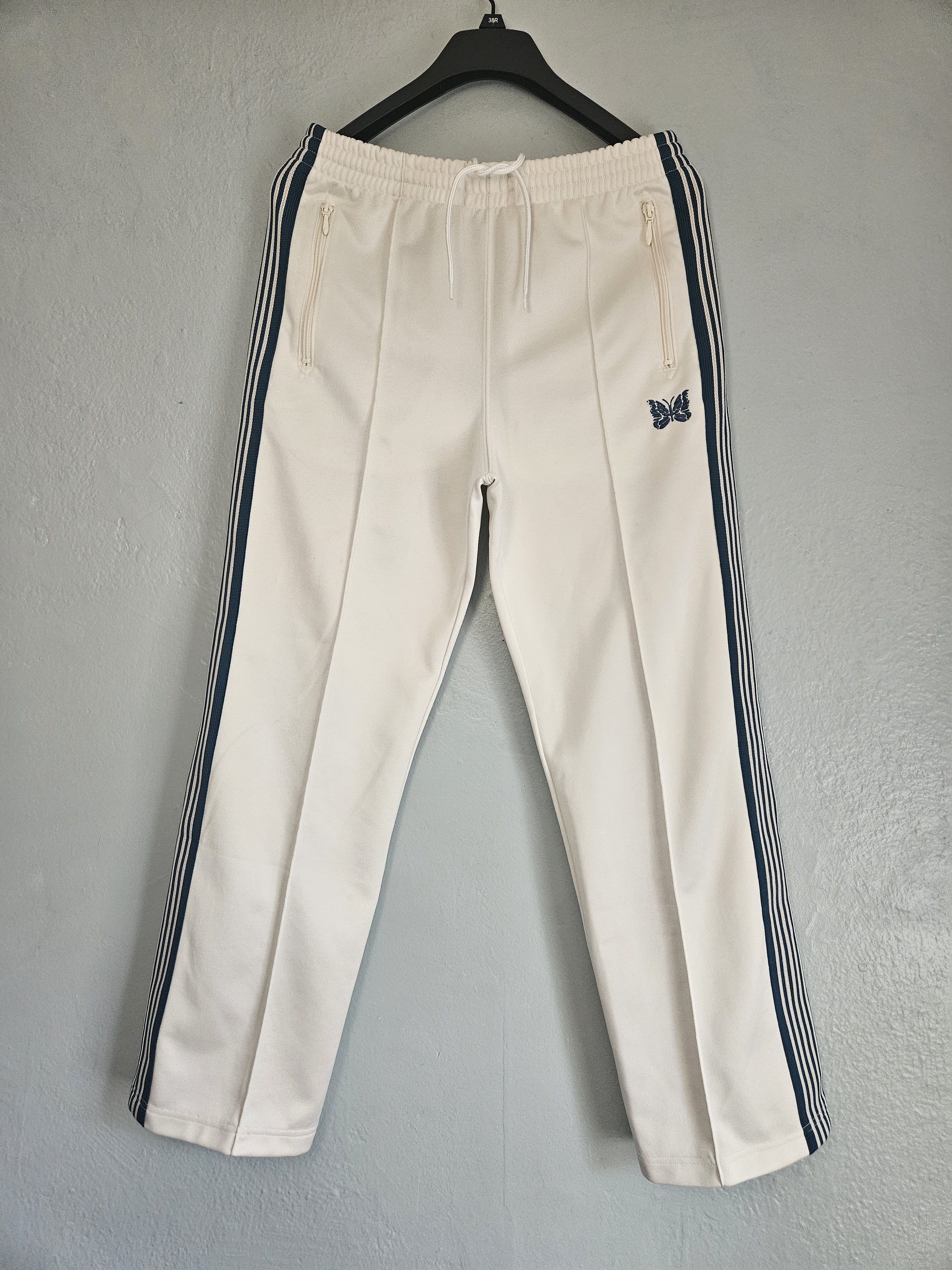 Needles Poly Smooth White Sea Blue Track Pants Size US 30 / EU 46 - 1 Thumbnail
