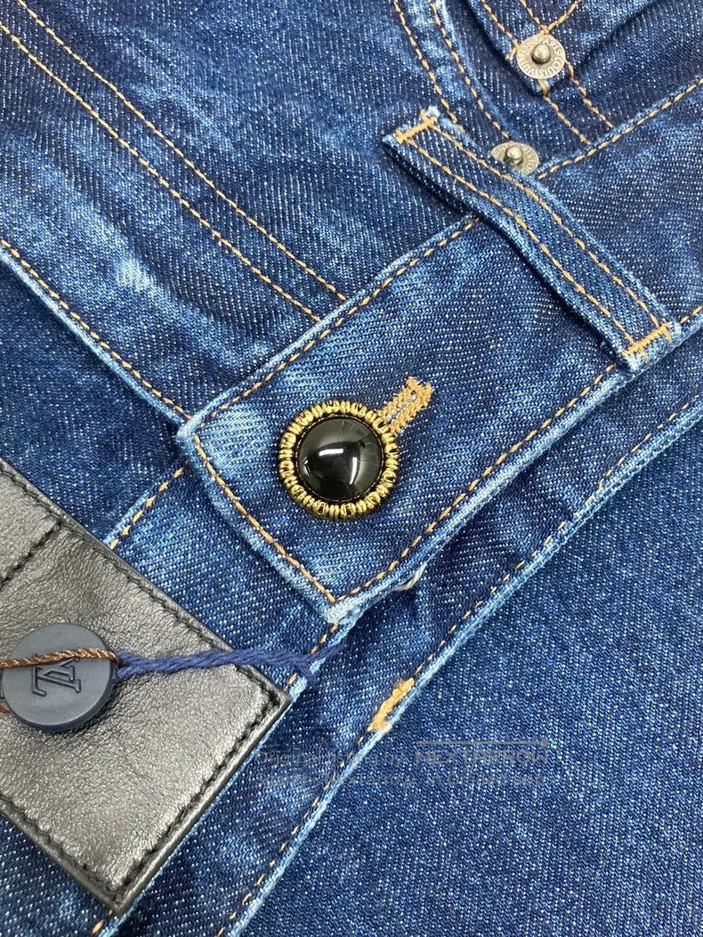 Louis Vuitton Louis Vuitton Blue presbyopic patchwork straight leg jeans Size 37" - 4 Thumbnail