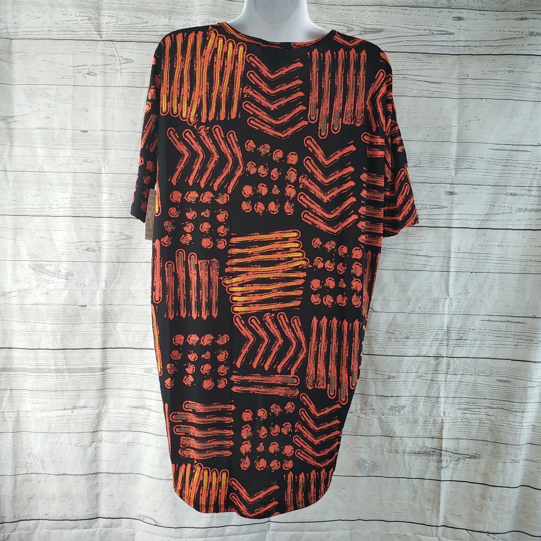 Vintage LuLaRoe Irma Top Sz 2XS Black Orange Short Sleeve Womens T-Shirt Tunic 95% polyester 5% spandex Regular Knit Pullover Casual Vintage: No Size XXS / US 00 / IT 34 - 3 Thumbnail
