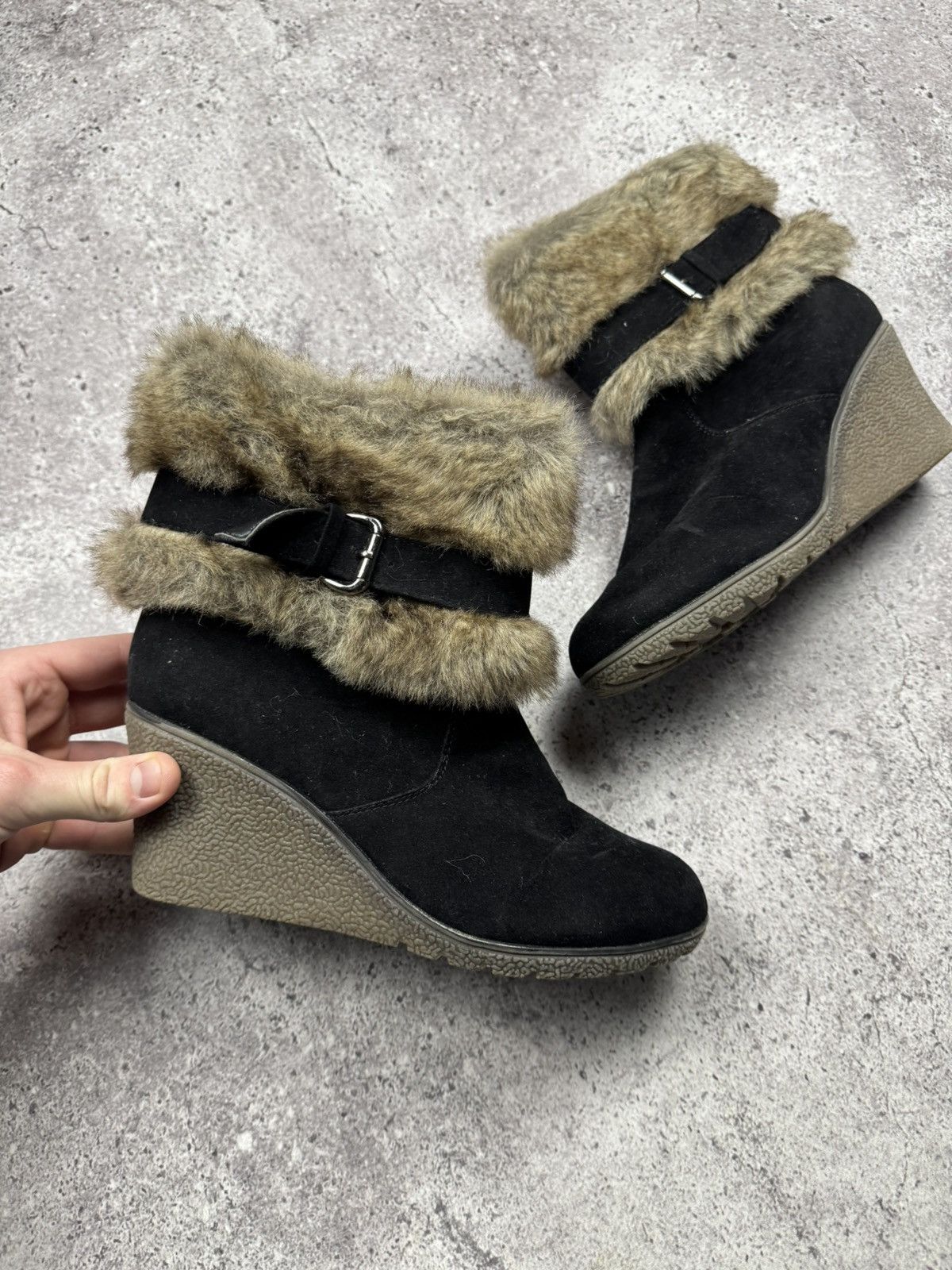 Japanese Brand Unbranded Isabel Marant Style Fur Sneakers Suede Shoes Size US 11 / IT 41 - 4 Thumbnail