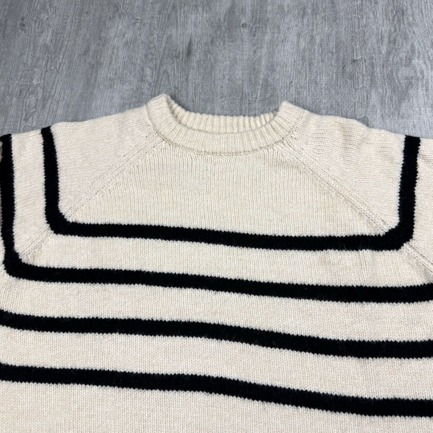 Primark RITA ORA X PRIMARK WOMENS JUMPER BRETON STRIPED BLACK IVORY L 10-12 USA EU 42-44 Size L / US 10 / IT 46 - 2 Thumbnail