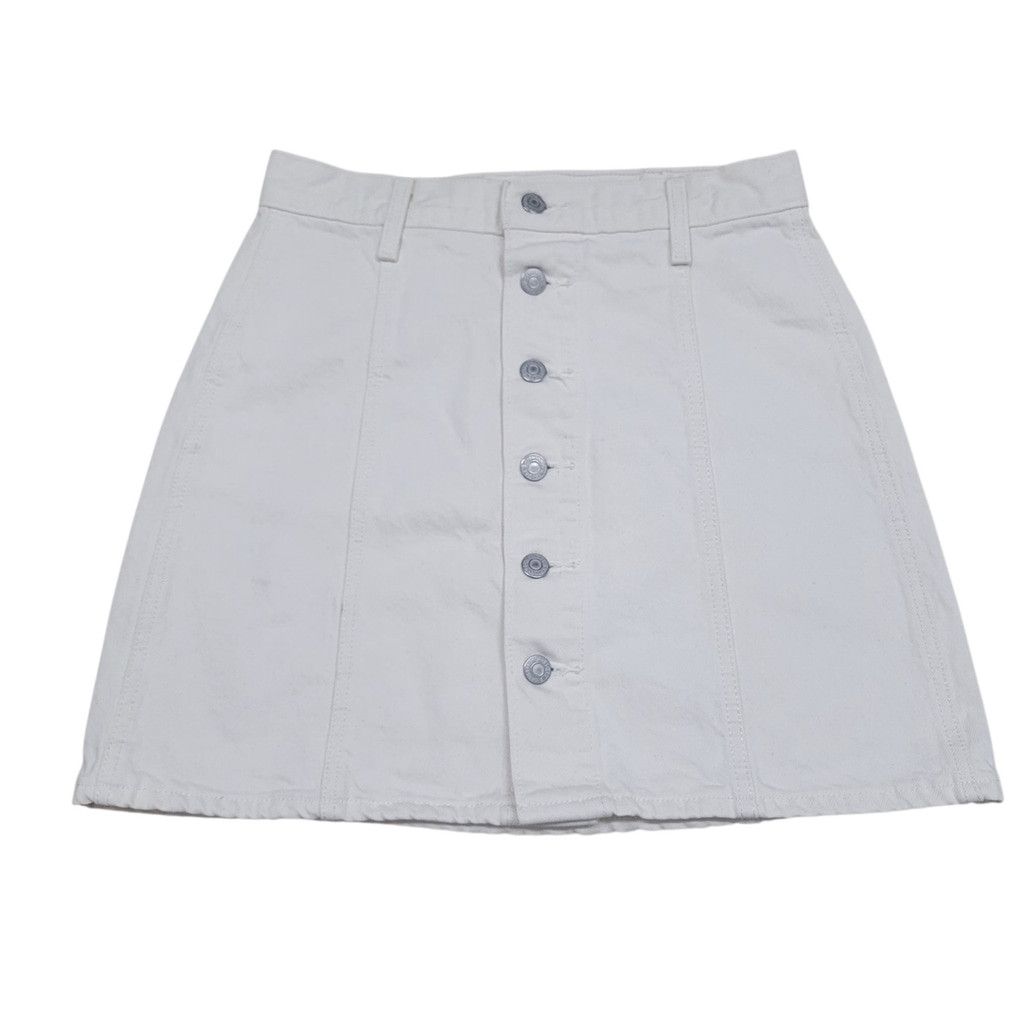 Levi's Levi's A-Line Front Button Women Beige Denim 100% Cotton Ski Size 26" / US 2 / IT 38 - 6 Thumbnail