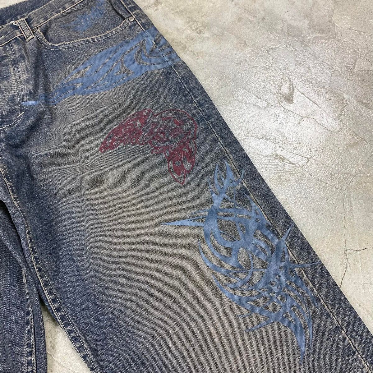 Armani Exchange Tattoo Print Denim Pants Size US 32 / EU 48 - 5 Thumbnail