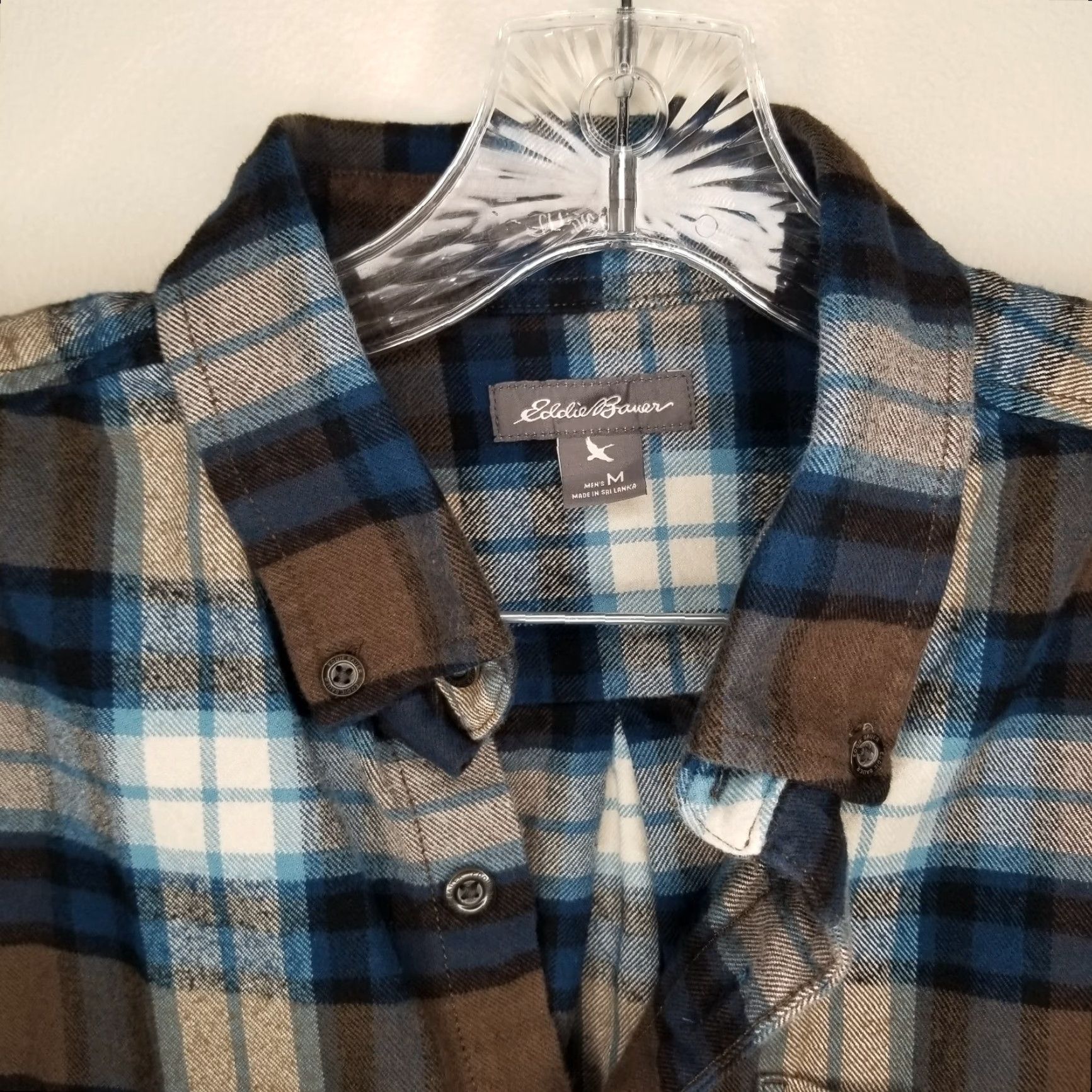 Eddie Bauer VINTAGE? Eddie Bauer Button-Up Shirt Men Plaid Flannel Long Sleeve Brown Blue Size M Adult Medium Plaid Shirt Mens Size US M / EU 48-50 / 2 - 3 Thumbnail