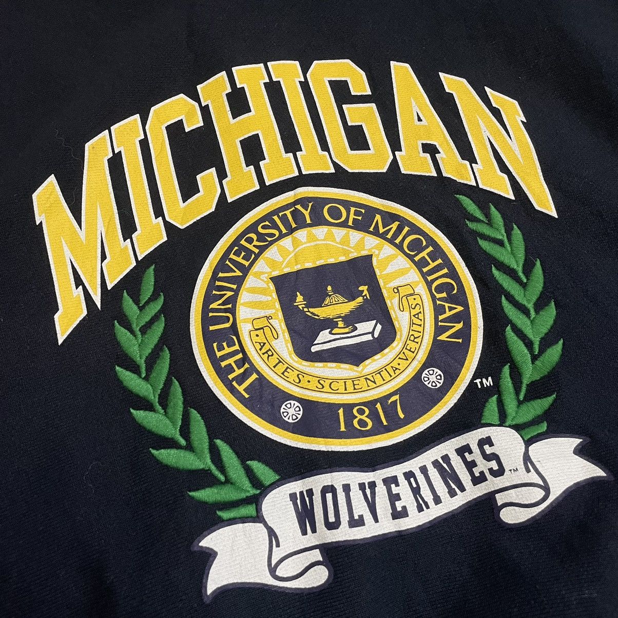 Vintage Vintage Y2K University Of Michigan Reverse Weave Sweatshirt Size US M / EU 48-50 / 2 - 2 Thumbnail