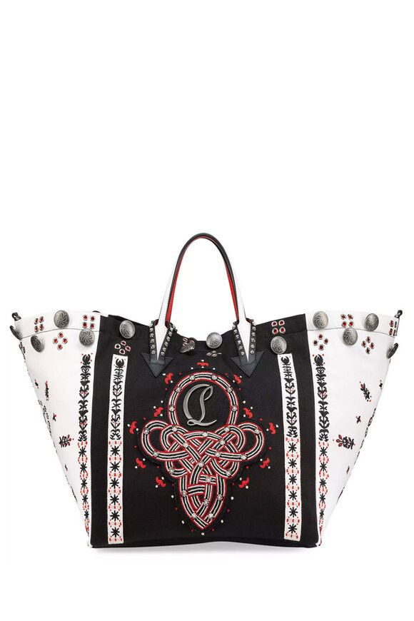 Christian Louboutin o1bcso1str0825 Size:OS/Breizcaba Large Tote in Black/White Size ONE SIZE - 1 Thumbnail