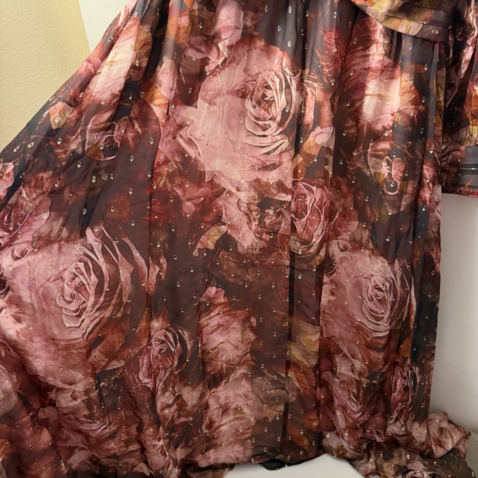Other Soft Surroundings Dress Rose Rina Silk Maxi Boho Cottage Size XL / US 12-14 / IT 48-50 - 9 Thumbnail