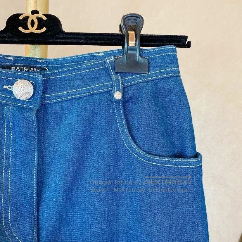 Balmain Balmain Women's Blue Jeans. Size 37" - 4 Thumbnail