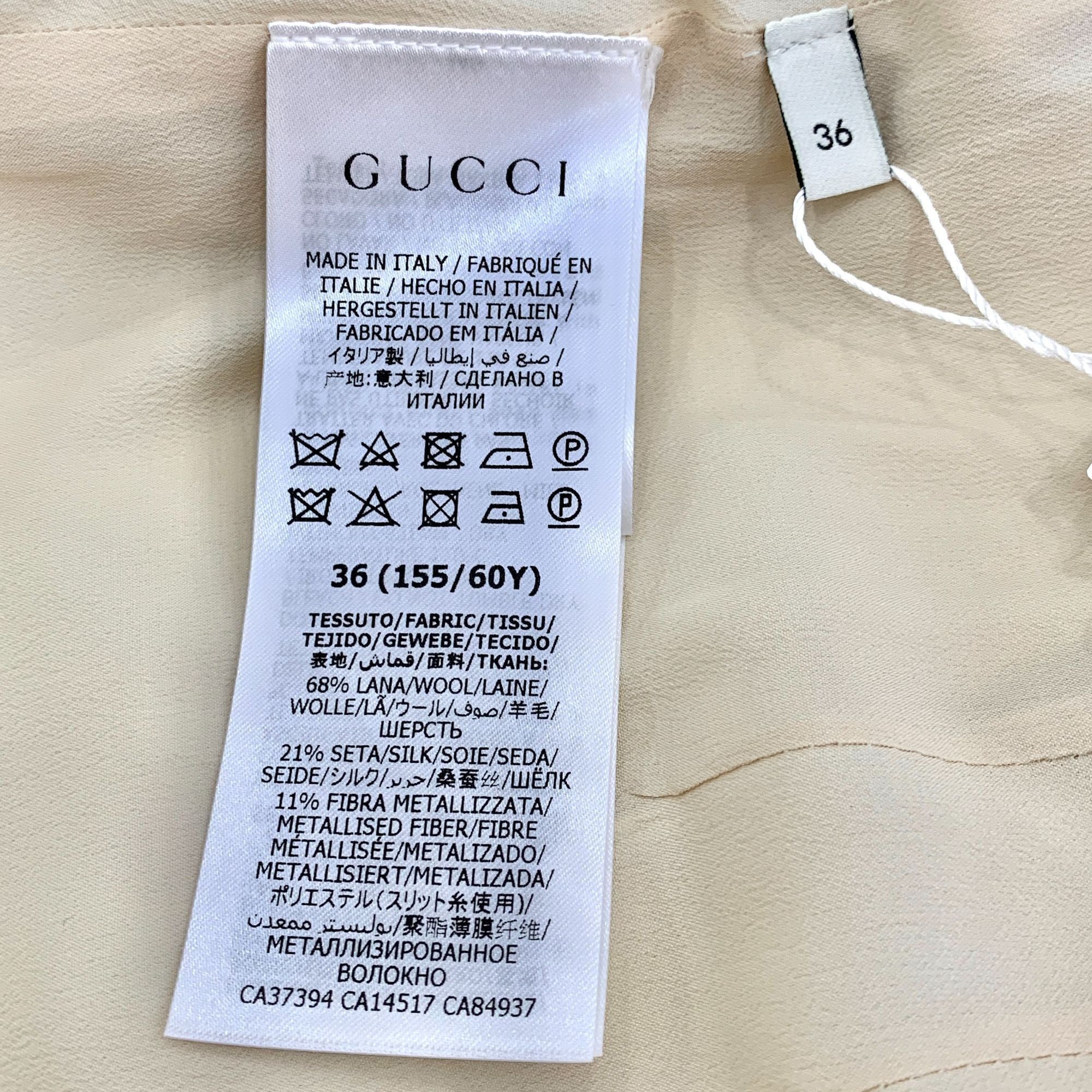 Gucci Gucci Beige Logo Jacquard Full Print Wool Skirt Size 36 XS M Size 36" / US 14 / IT 50 - 3 Thumbnail