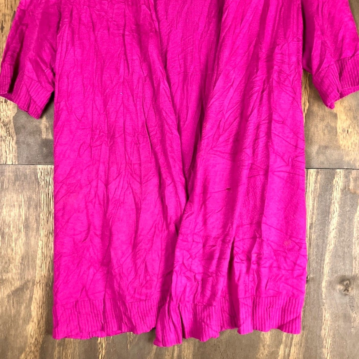 Vintage Chicos Womens Cardigan Sweater Pink Open Front 3/4 Sleeve Stretch Floral Knit Crochet Fall Spring Summer Winter Casual Workwear Womens L Size L / US 10 / IT 46 - 3 Thumbnail
