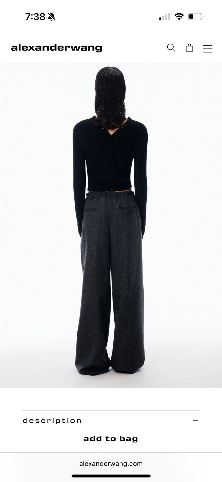 Alexander Wang Alexander Wang Mid Rise Tailored Pant w Elasticated WB Size 27" / US 4 / IT 40 - 2 Thumbnail