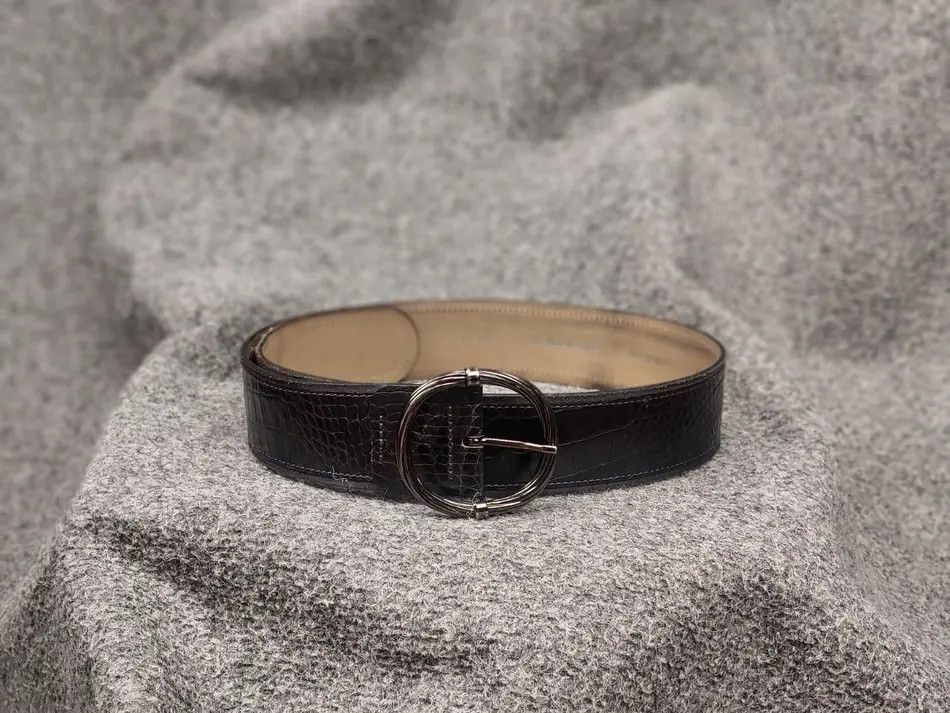 Tonello Tonello Design Premium leather belt with alligator embossing Size ONE SIZE - 1 Thumbnail