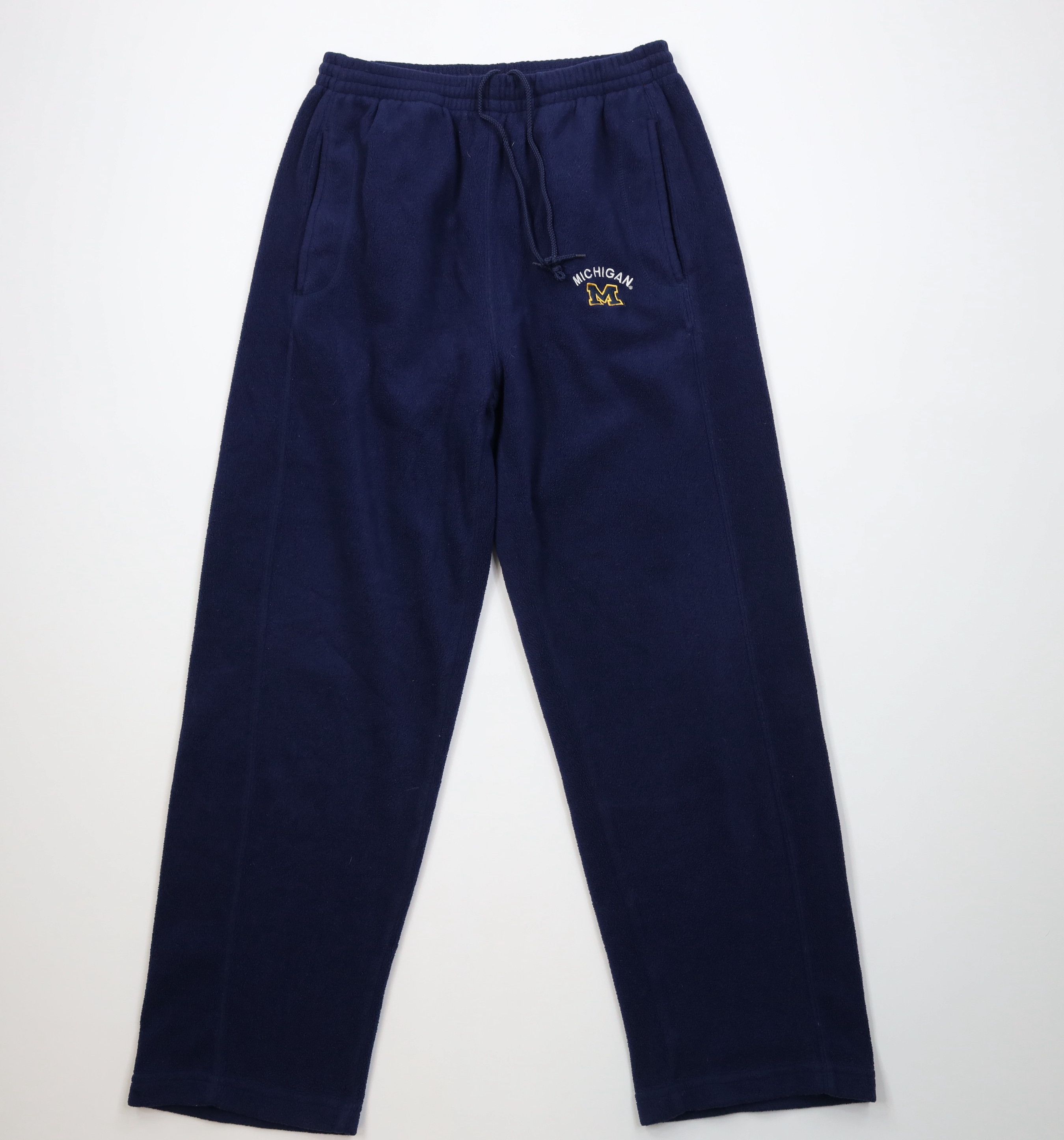 Vintage Vintage 90s Y2K University of Michigan Wide Leg Fleece Pants Size US 34 / EU 50 - 1 Thumbnail