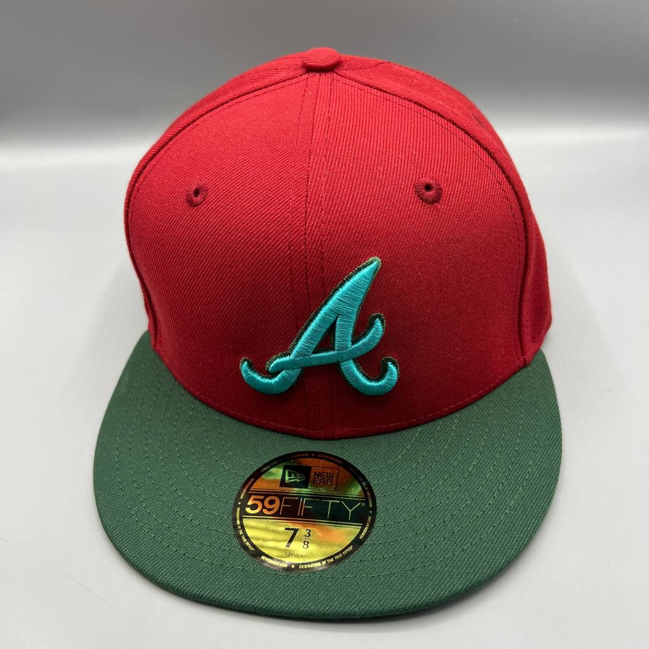 New Era Atlanta Braves Hat Men 7 3/8 59Fifty New Era Fitted Cap New Size ONE SIZE - 3 Thumbnail