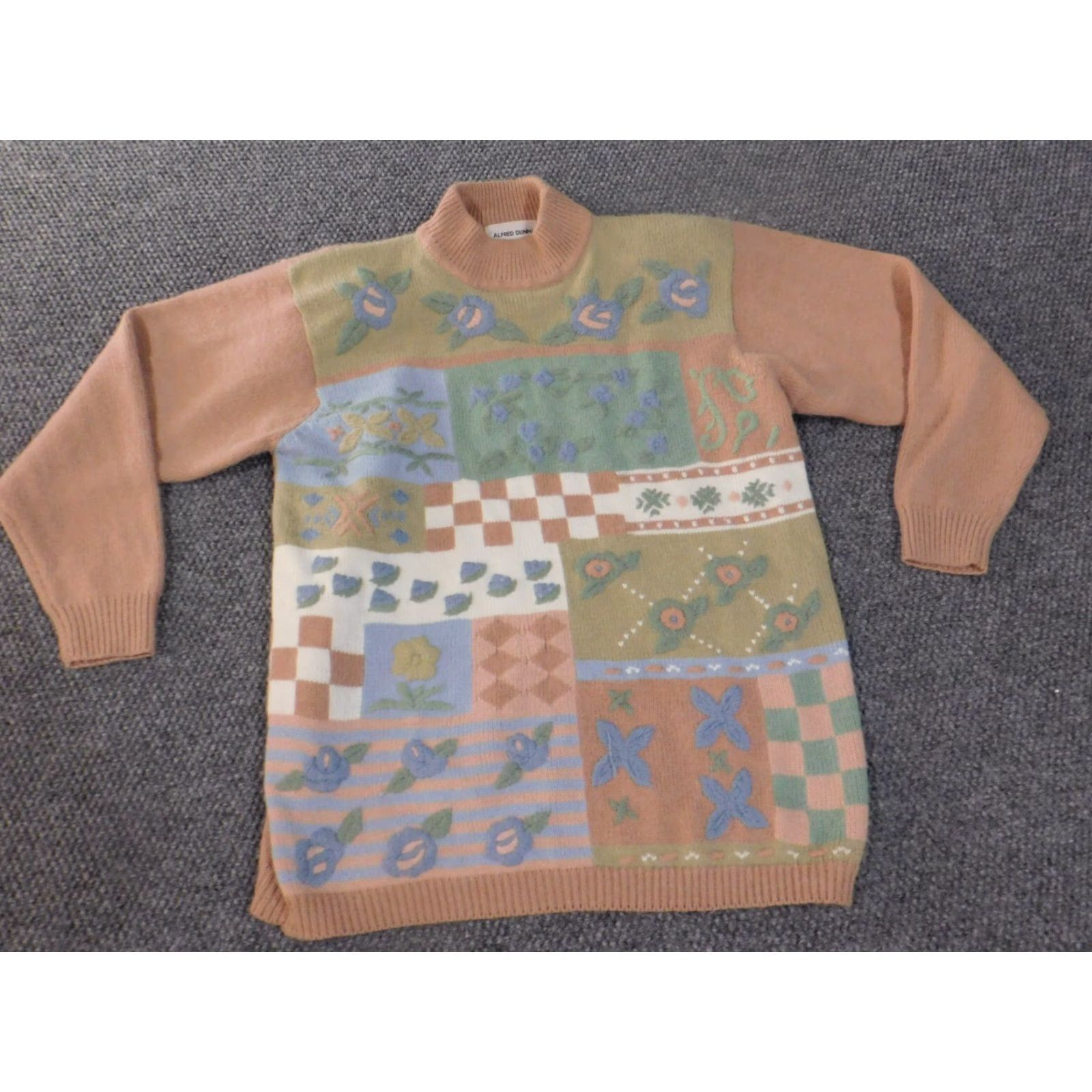Vintage Alfred Dunner Sweater Pullover Women Large Pink Floral Acrylic Nylon Raglan Sleeve Shoulder Pads Embroidered Knit Casual Size L / US 10 / IT 46 - 4 Thumbnail