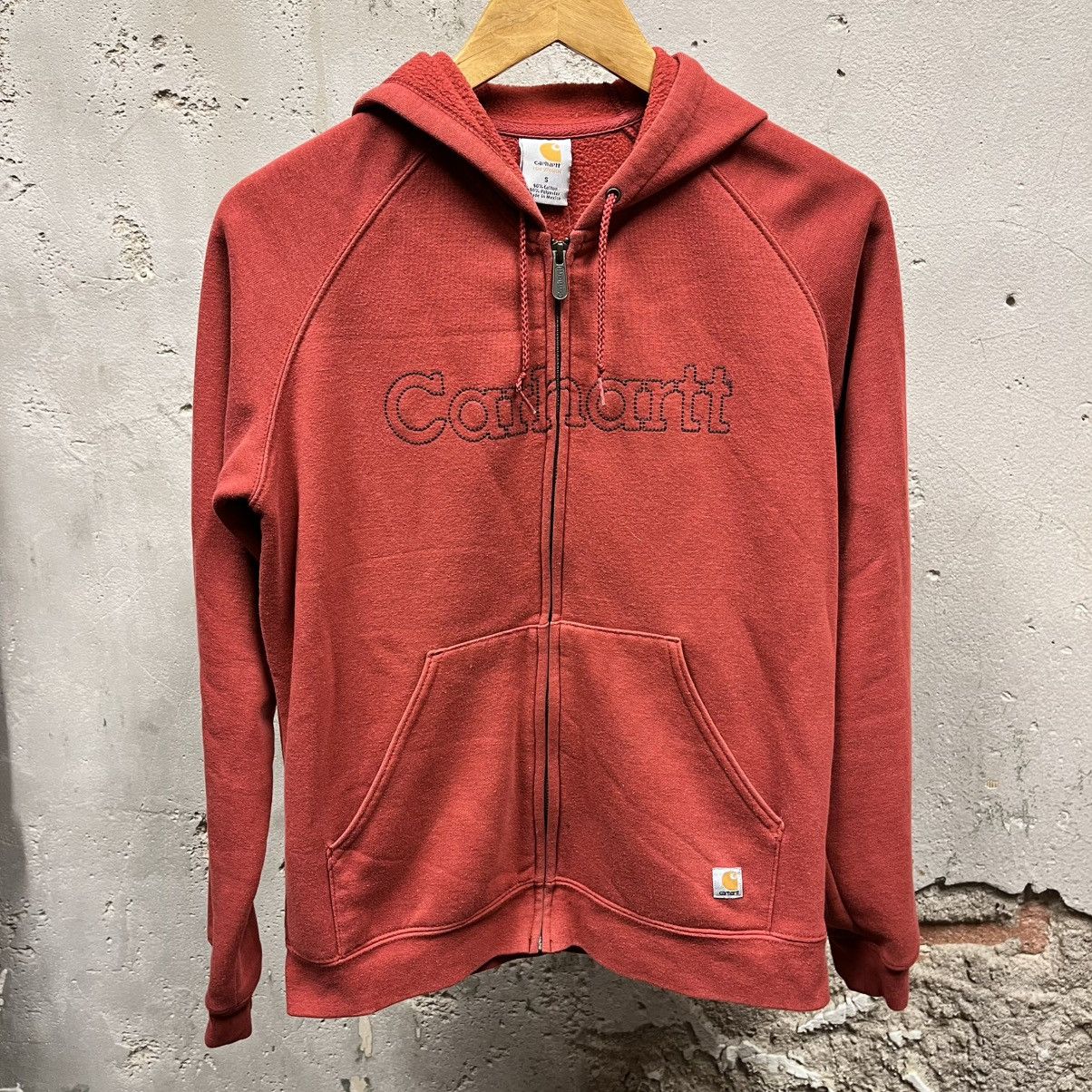 Carhartt Carhartt Women's Red Logo Full Zip Hoodie Jacket Small S Size S / US 4 / IT 40 - 1 Thumbnail