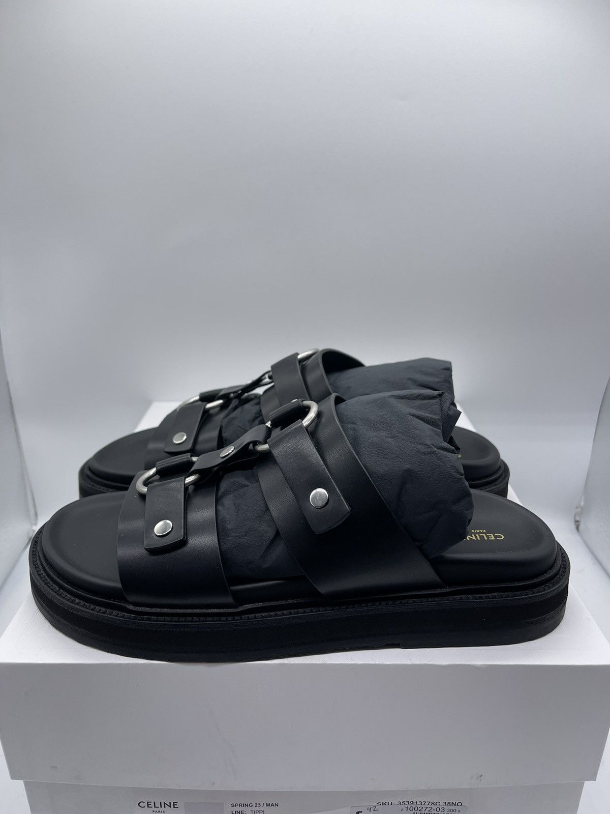 Celine Celine Tippi Leather Sandals Size 45 Size US 12 / EU 45 - 4 Thumbnail