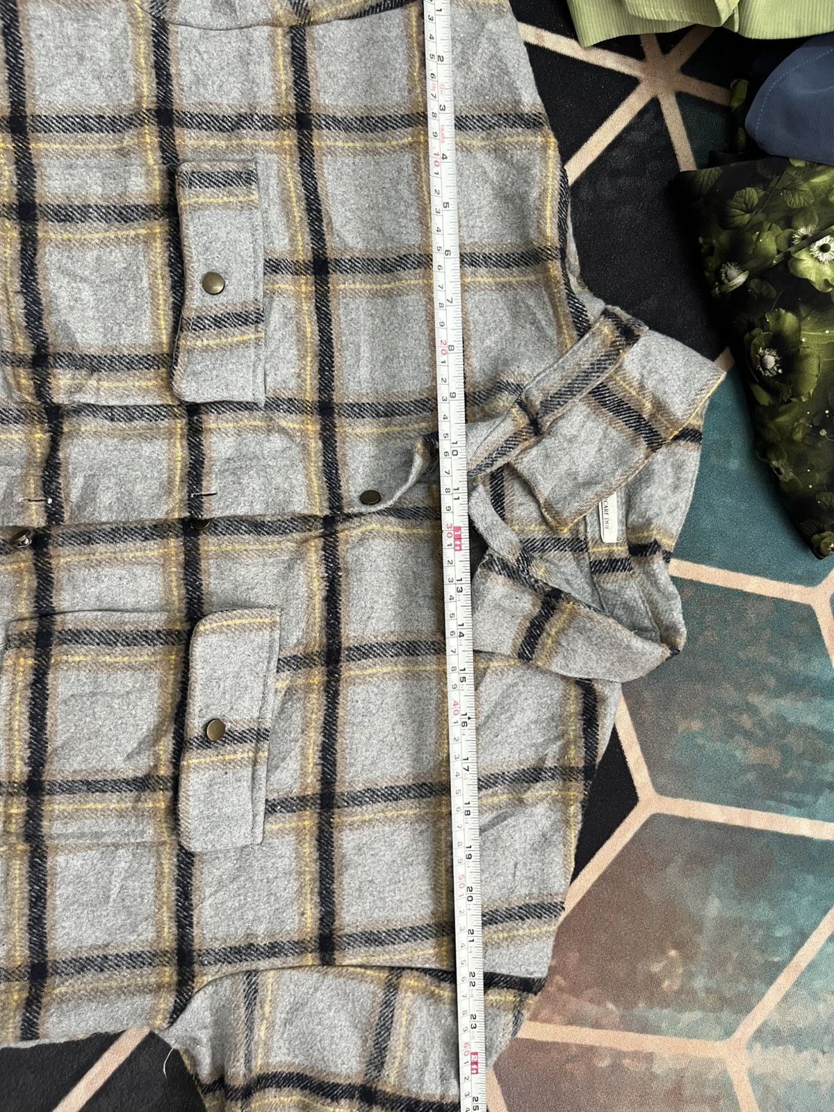 If Six Was Nine 💥Vintage 90s Lefty Button Wool Flannel Shadow Plaid Size US M / EU 48-50 / 2 - 13 Thumbnail