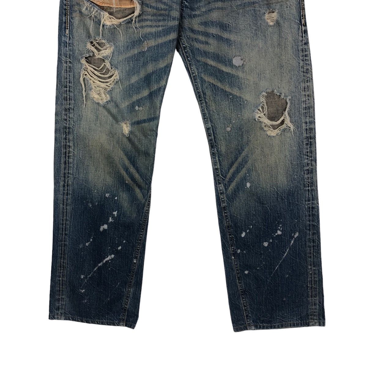 Japanese Brand 🔥Rusty Holes Punk Denim Biker Denim Craft Japan Made Size US 34 / EU 50 - 5 Thumbnail