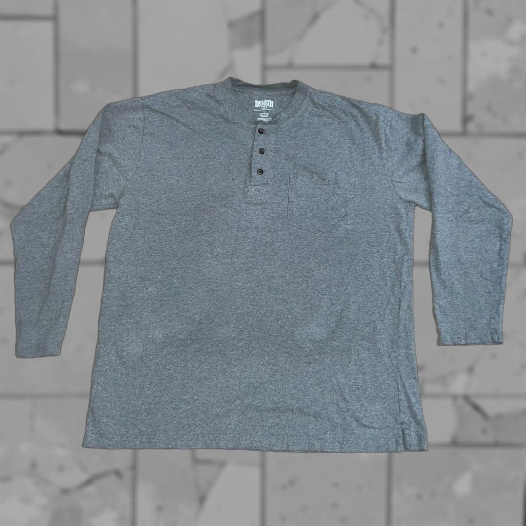 CO VINTAGE Duluth Trading Co Henley Cotton Shirt Mens Size Large Gray T-Shirt Size US L / EU 52-54 / 3 - 1 Thumbnail