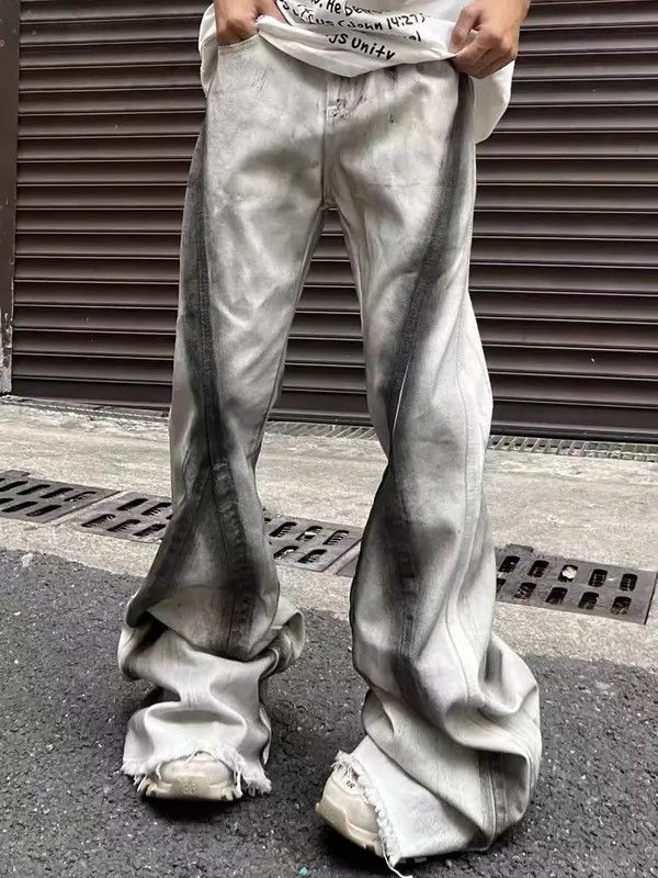 VIBE Street vibe vintage heavy raw edge gradient flared jeans Size US 34 / EU 50 - 2 Thumbnail