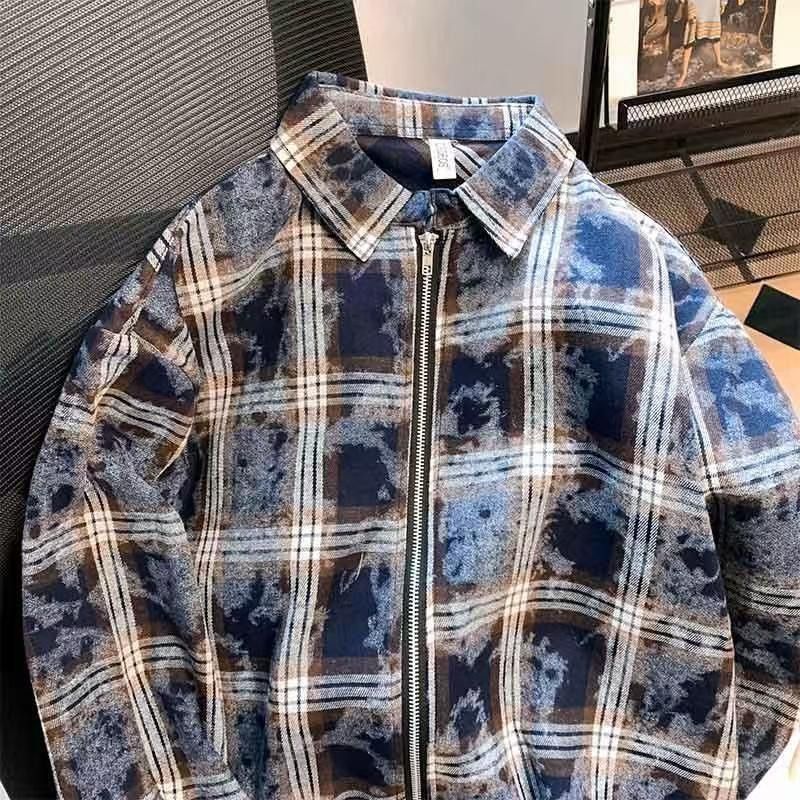 Vintage Vintage Tie-Dye Plaid Zip-Up Shirt Jacket Size M Size US M / EU 48-50 / 2 - 2 Thumbnail