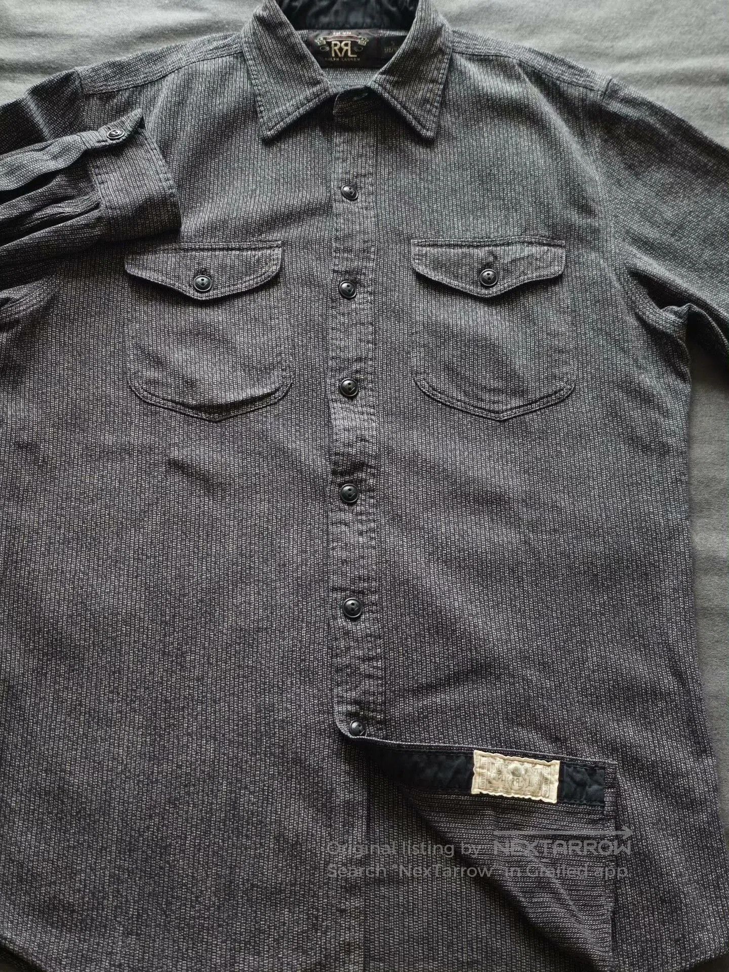 RRL Ralph Lauren RRL Black Stripe Pepper Salt Shirt. Size US S / EU 44-46 / 1 - 1 Thumbnail