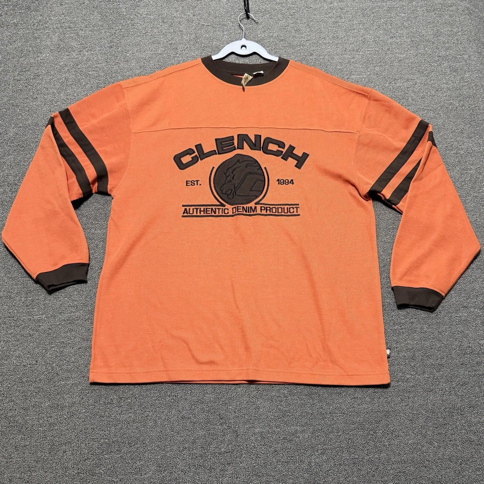 Other VTG 90s Clench Jeans Co Orange Sweater Mens XL Hip Hop Baggy Size US XL / EU 56 / 4 - 1 Thumbnail
