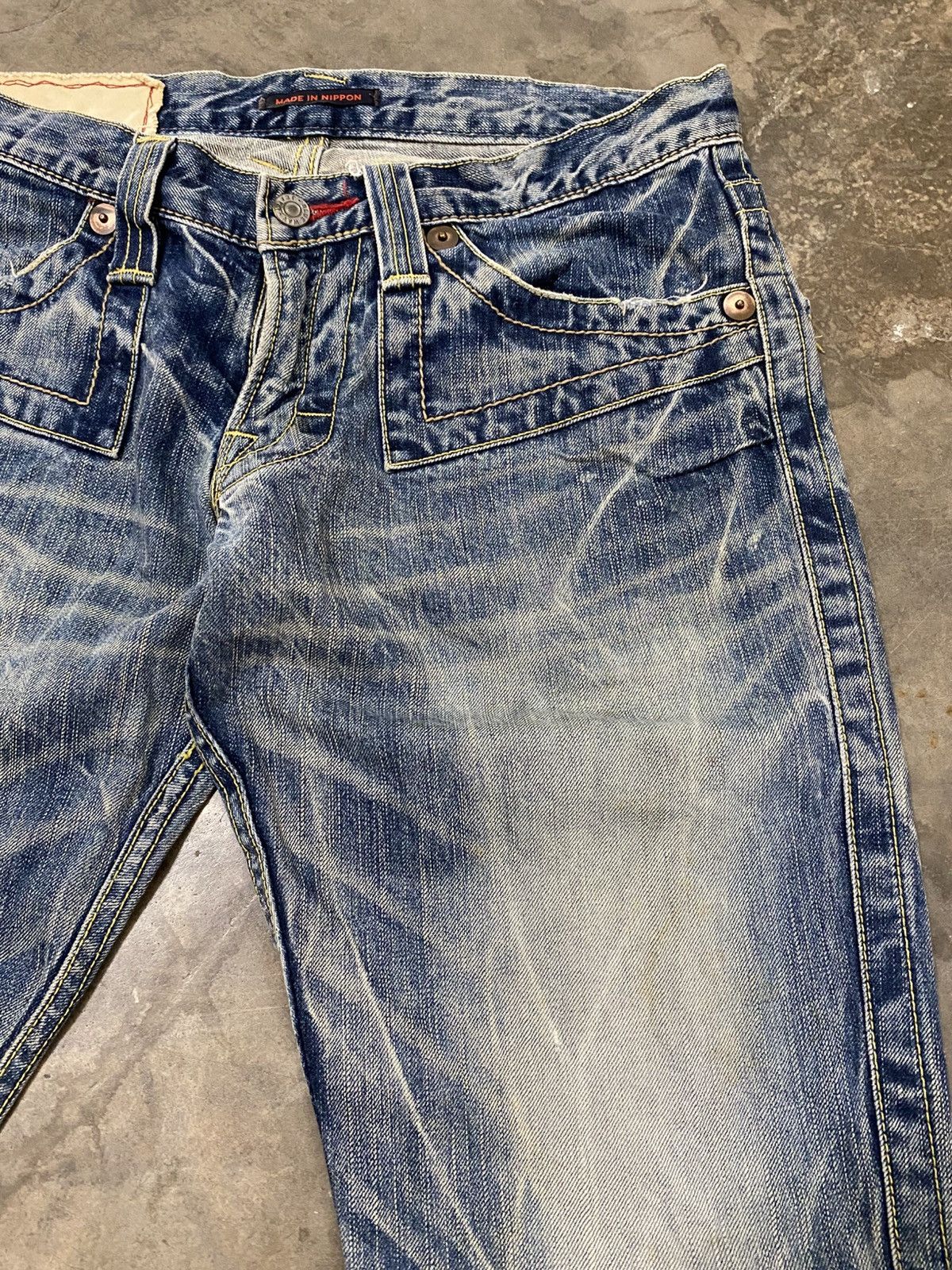 Hysteric Glamour Flare Jeans Blue Way Japan Distressed Denim p189 Size US 32 / EU 48 - 12 Thumbnail