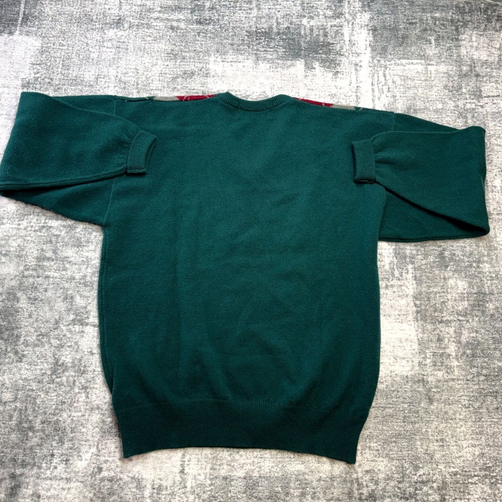 Vintage VTG Maban of Scotland Sweater Men L Green Argyle Diamond Wool Golf Old Money Knit Pullover V-Neck Regular Knit Wool Size US L / EU 52-54 / 3 - 4 Thumbnail