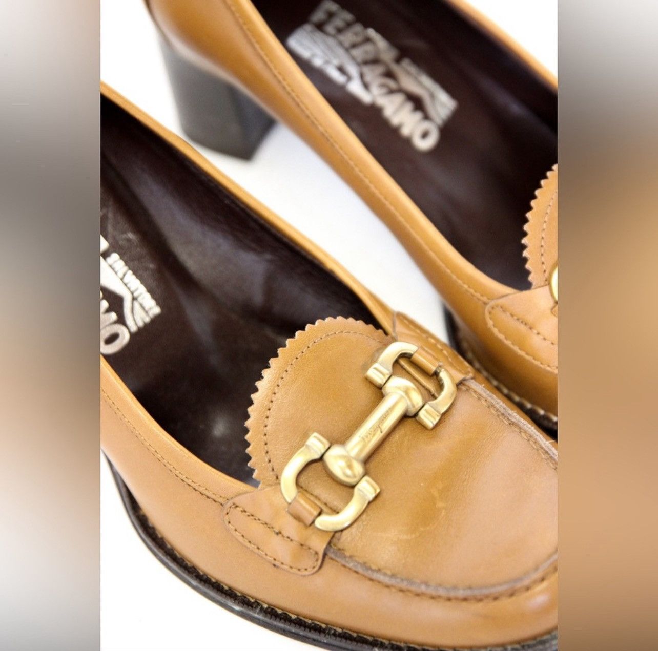 Salvatore Ferragamo × Vintage Vintage Salvatore Ferragamo Leather Buckled Heeled Loafers Size US 8 / IT 38 - 4 Thumbnail