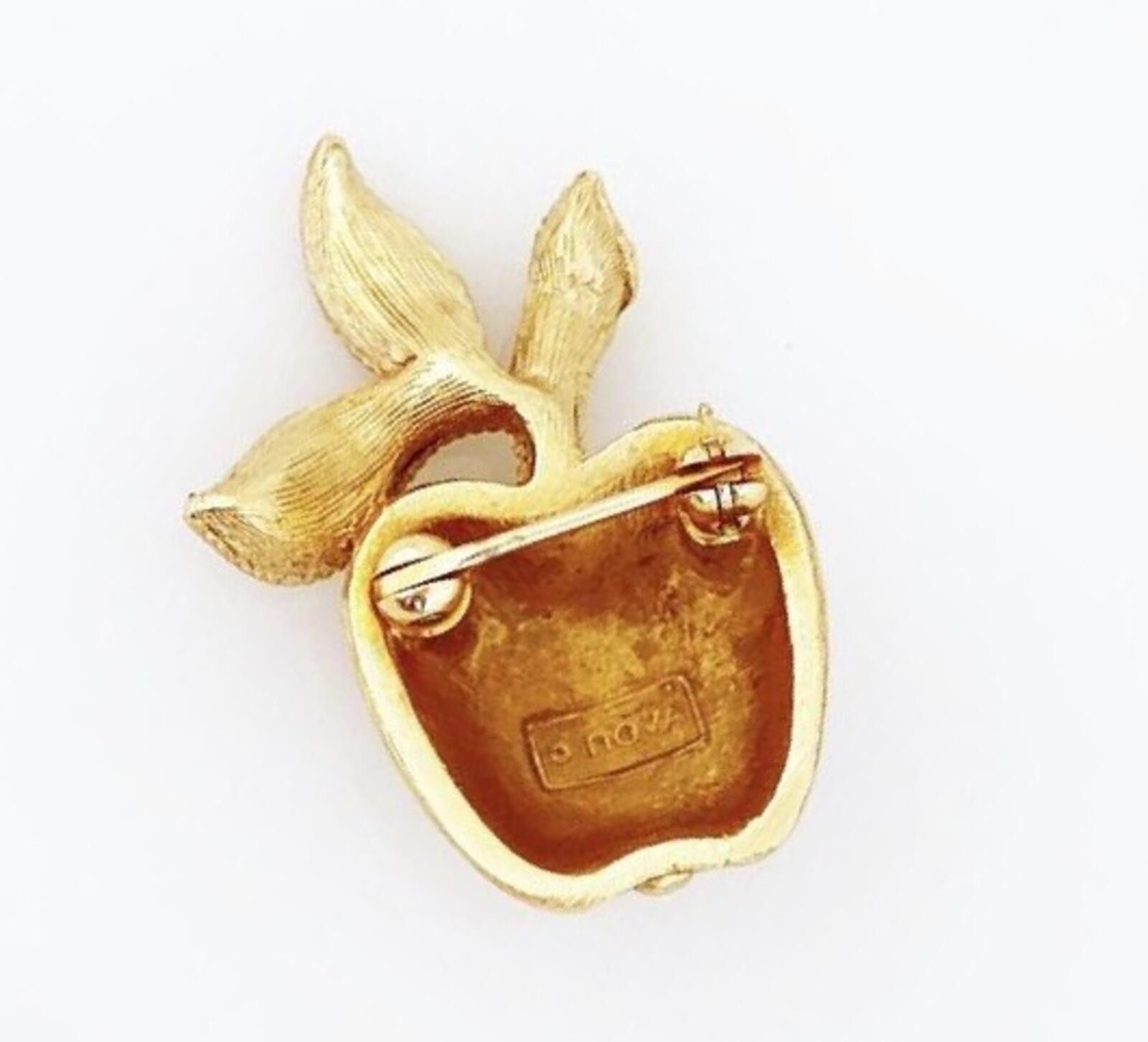 Other Vintage Avon Gilded Apple Gold Tone Brooch 1974 Size ONE SIZE - 3 Thumbnail