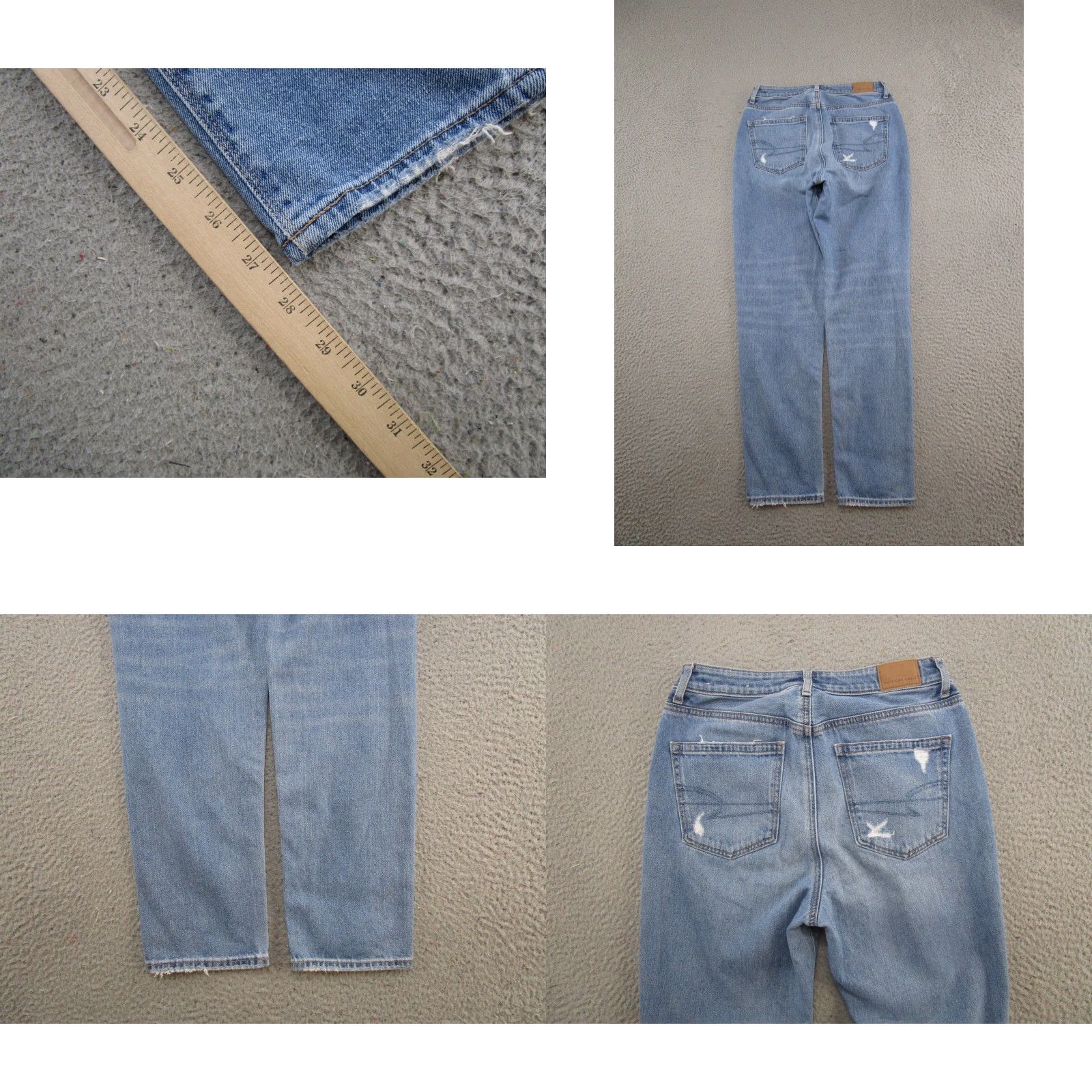 American Eagle Outfitters American Eagle Outfitters Jeans Distressed Mom Denim 5-Pocket Stretch Comfort High Rise Womens Size 4 Blue Vintage No N/A Size 27" / US 4 / IT 40 - 9 Thumbnail