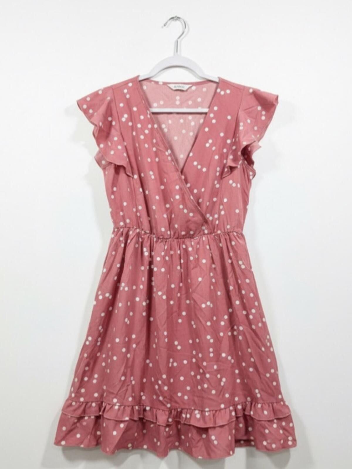 Other PatPat Rose Pink Polka Dot Ruffle Dress for Girls Size M / US 6-8 / IT 42-44 - 1 Thumbnail