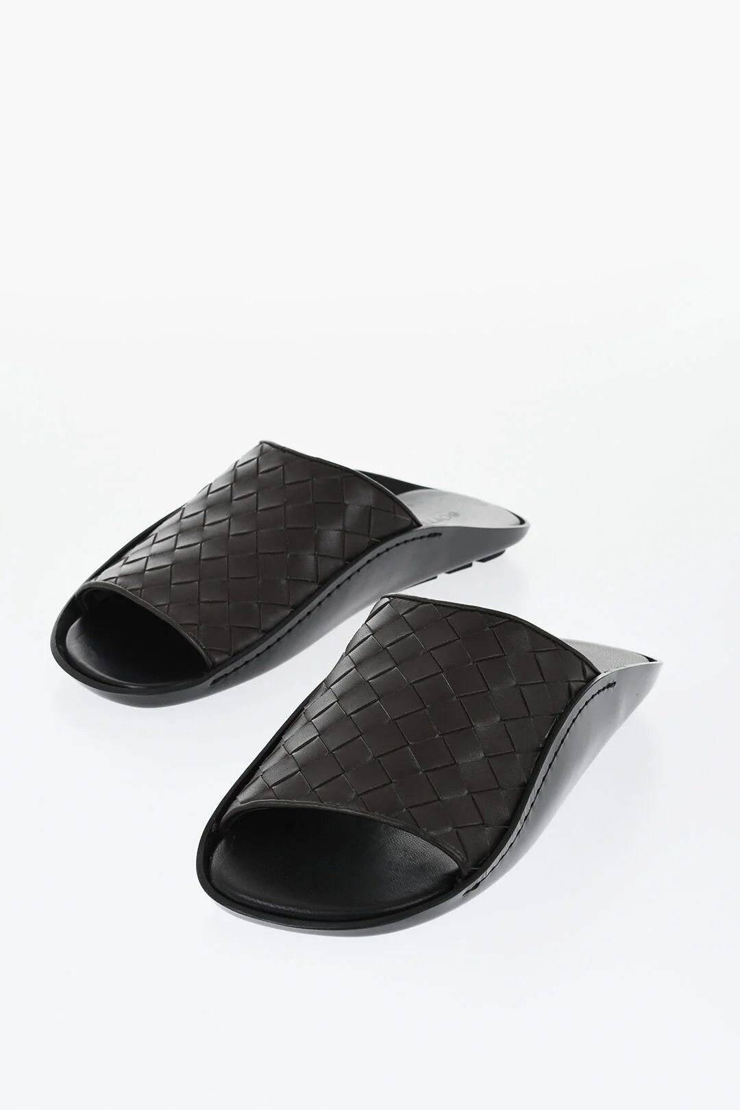 Bottega Veneta og1mm0426 Woven Leather Slides in Brown Size US 6 / EU 39 - 3 Thumbnail